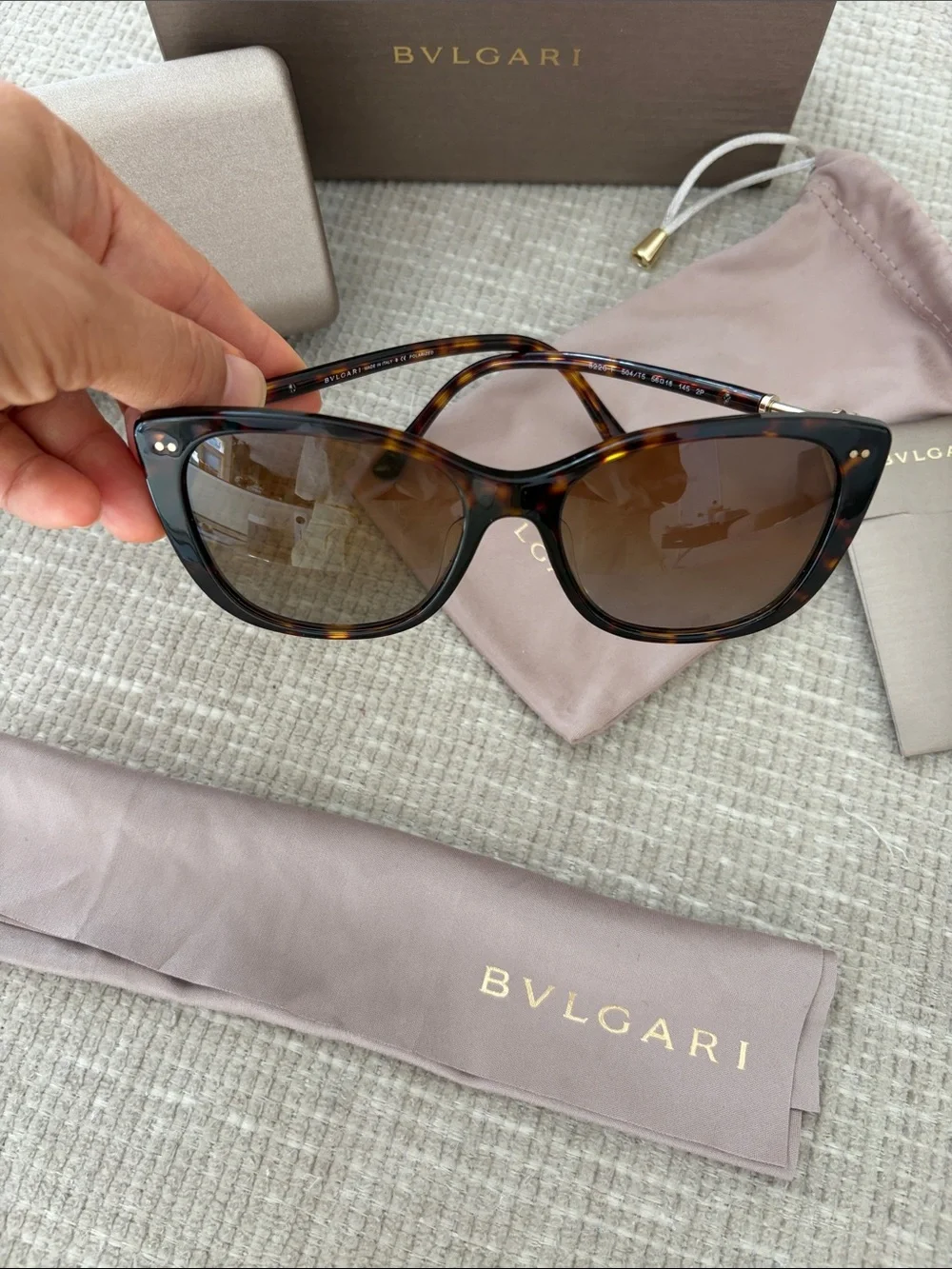 Bvlgari Havana Gradient Sunglasses with Brown Lenses